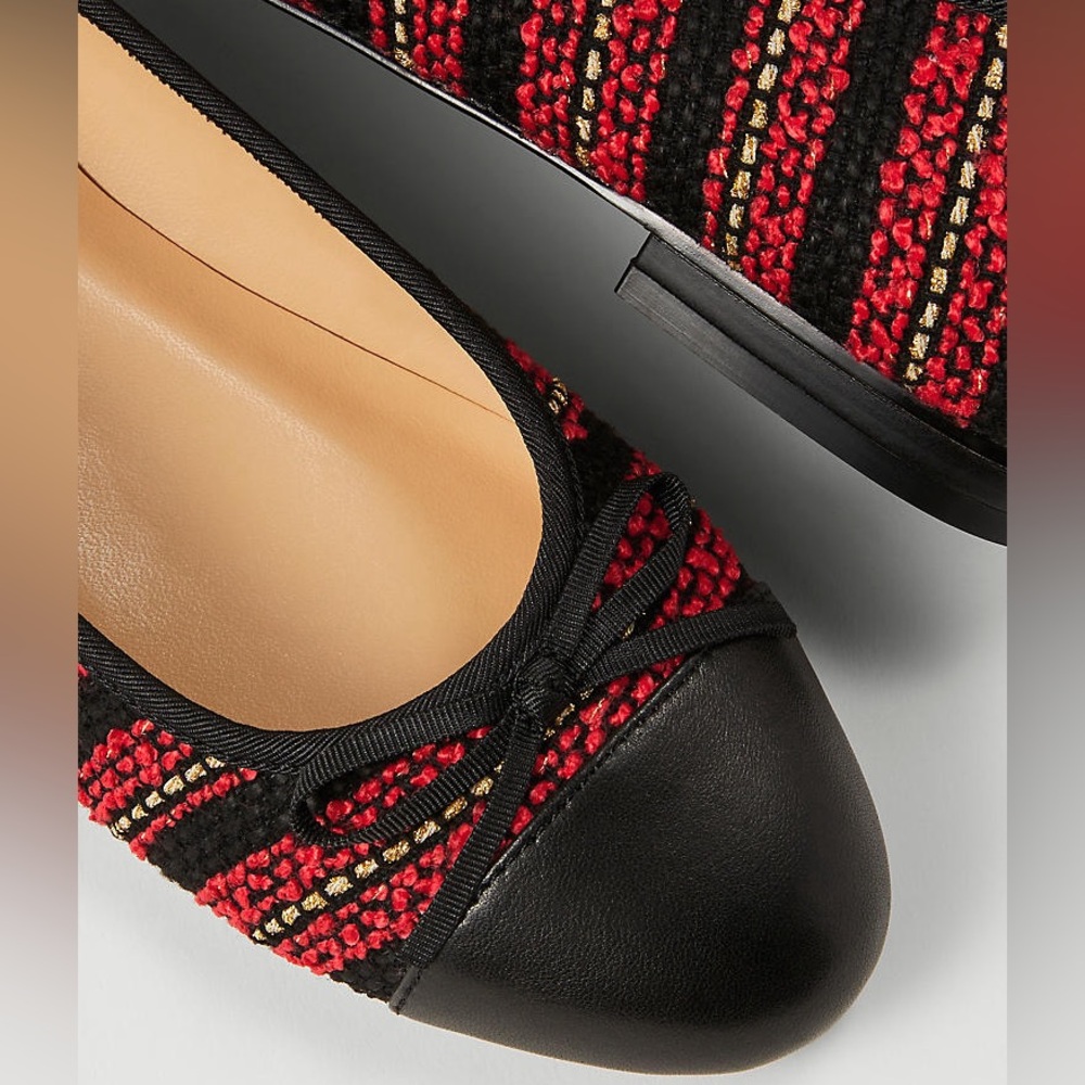 New without tags: Cap Toe Tweed Ballet Flat